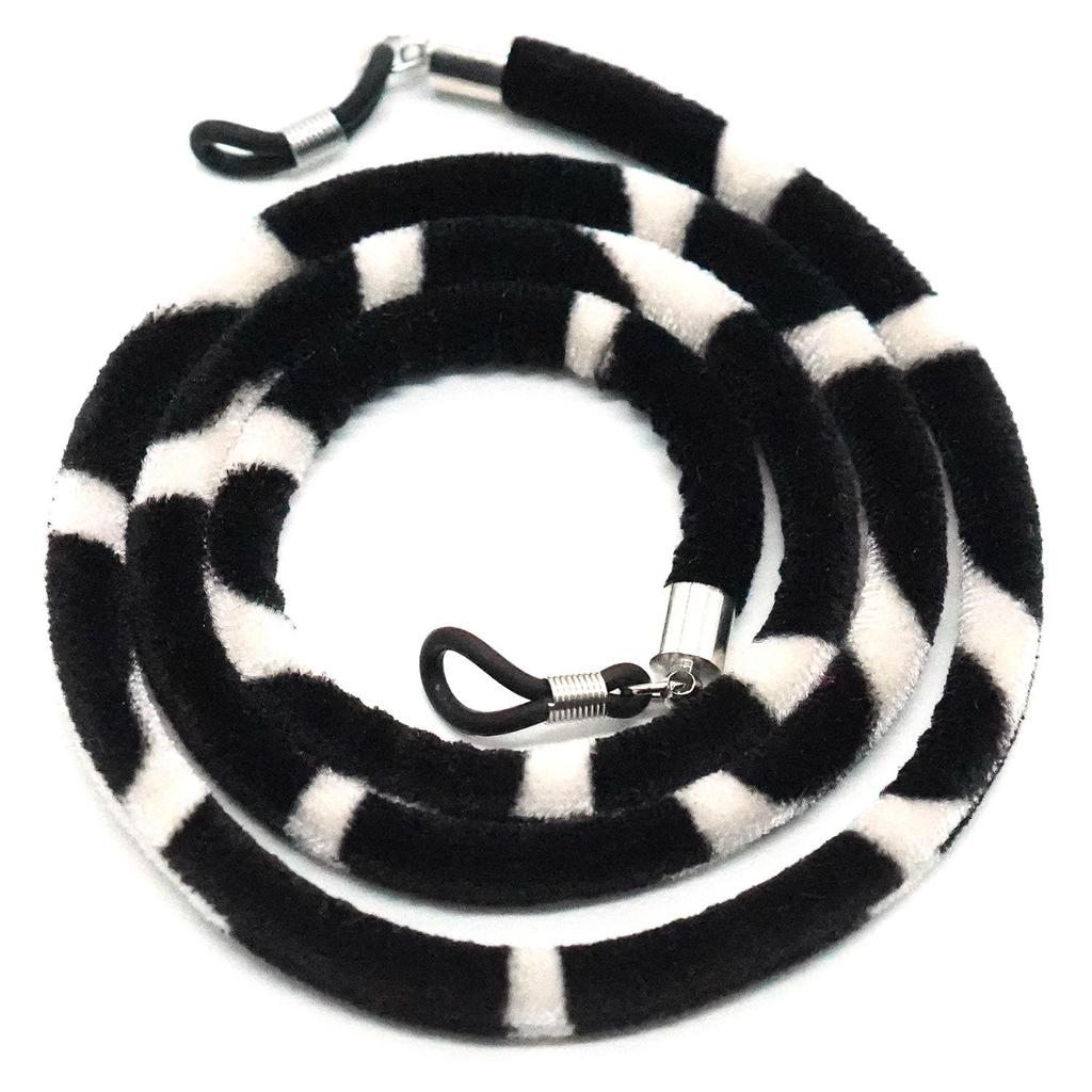 Бархатная многоцветная этническая цепочка для очков с леопардовым принтом