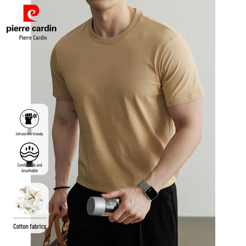 Pierre Cardin Мужская футболка с коротким рукавом и круглым вырезом из 100% хлопка