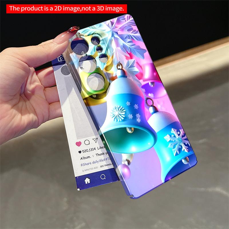 2DFlat Samsung phone case Colorful Holiday Bells & Snowflakes Phone Case Applicable to Galaxy S22 S23 S24 S25ULTRA S26 A12 A13 A14 A15 A16
