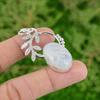 Daughters Day Sale 925 Silver Natural Rainbow Moonstone Mother Bezel New Pendant
