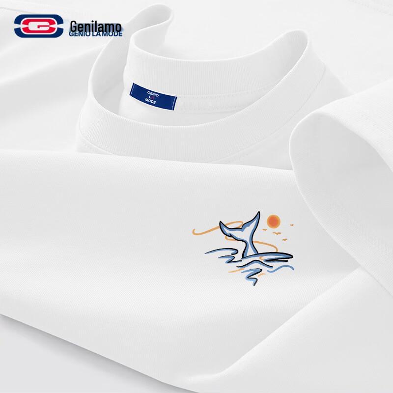 Мужская хлопковая футболка с графическим принтом свободного кроя GENIOLAMODE