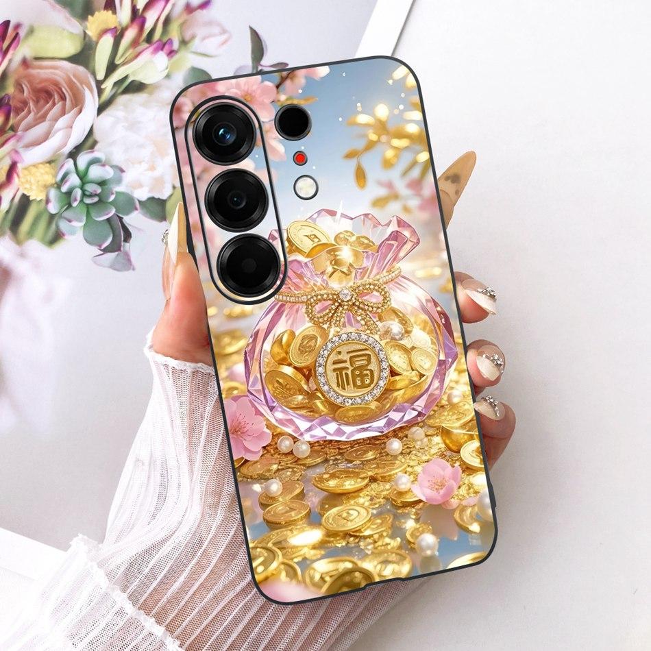 For Tecno Camon 50 4G CN5 Cute Flower Butterfly Cat Painted Case For Tecno Camon50 4G Black Silicone Soft Phone Cases