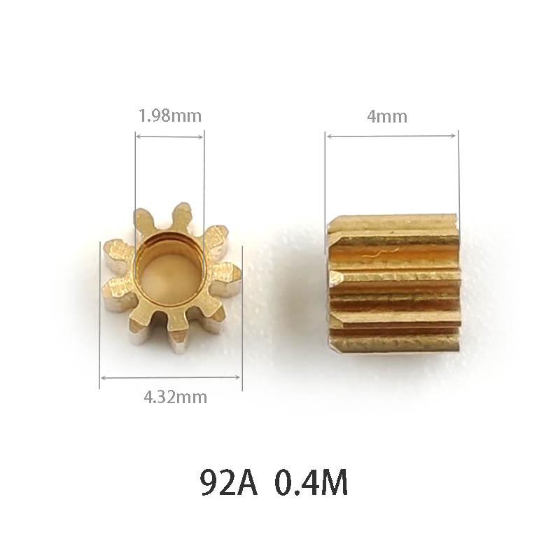 92A / 91.5A 0.4M Copper Pinion Gear 9 Teeth 2mm 1.5mm Shaft Metal Gears Motor Parts Accessory 10pcs/lot