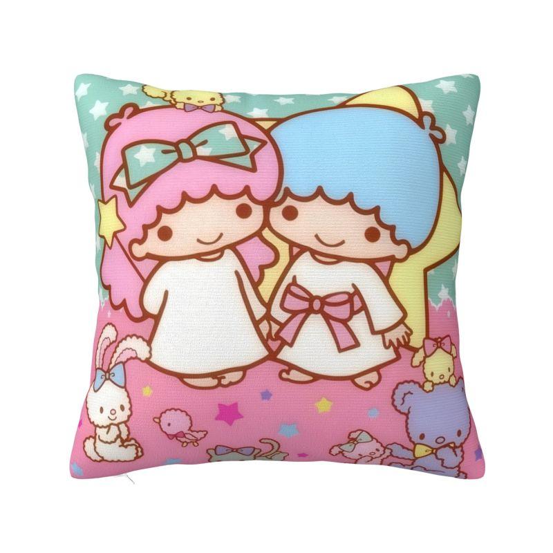 Пользовательские наволочки с мультяшными персонажами Sanrio Little Twin Stars Кики и Лала, мягкая нордическая декоративная подушка для автомобиля, дивана