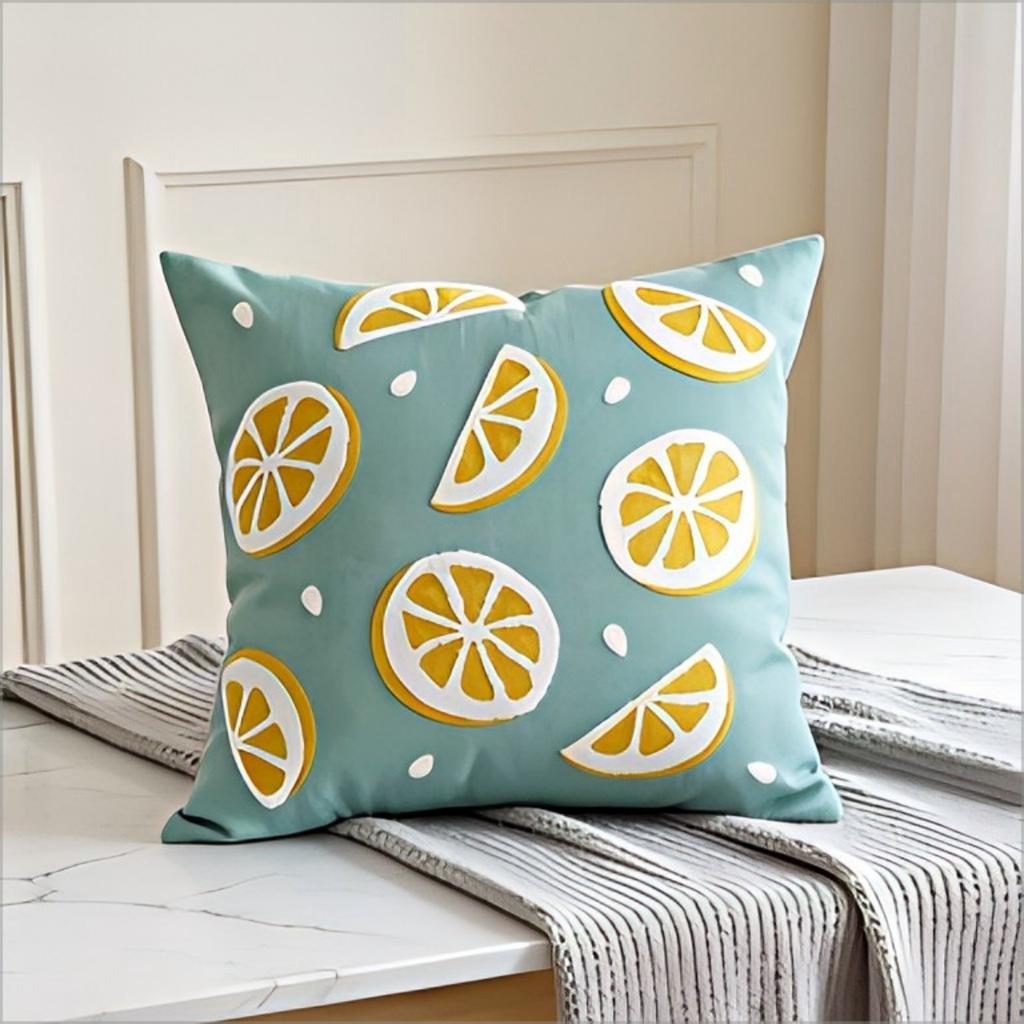 Fresh Lemon Slice Throw Pillow Cover Cute Fruit Decorative Cushion Case For Sofa Couch Living Room Home Decor