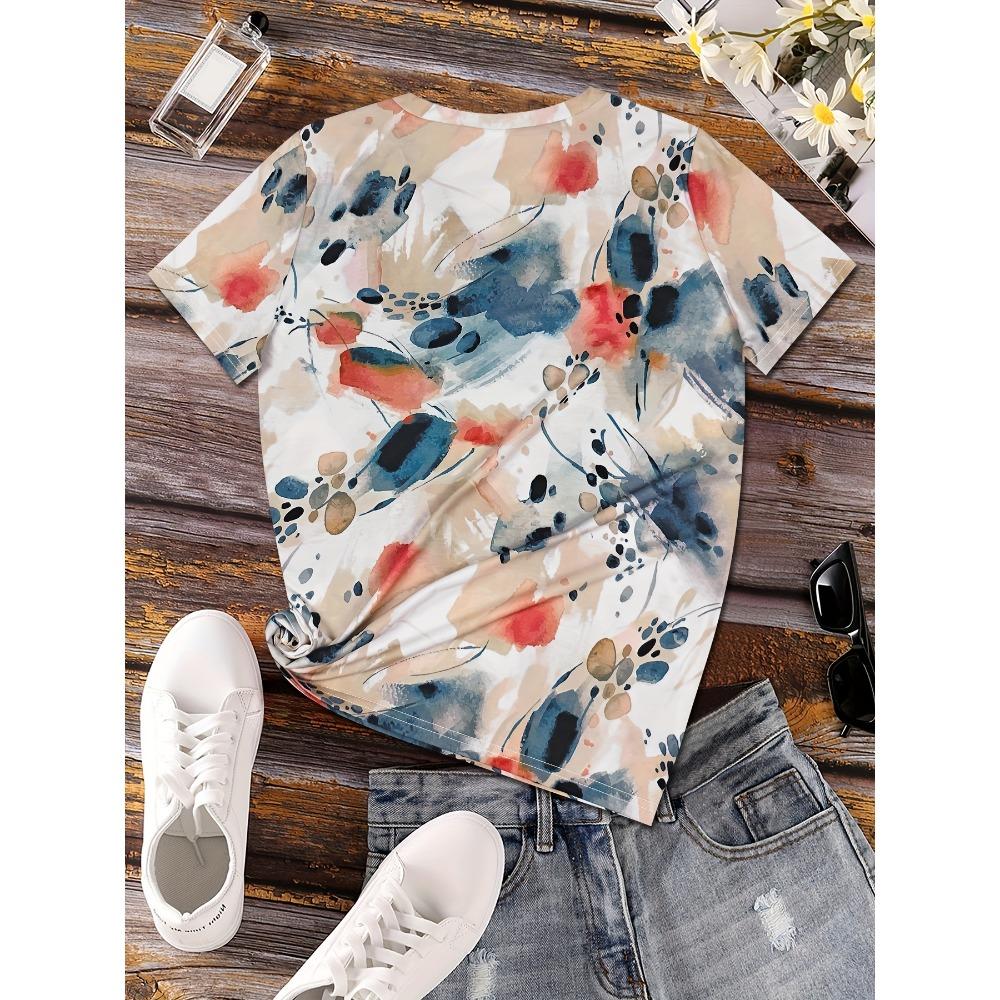 Breathable V-neck short-sleeved T-shirt, casual sports shirt, summer new women's short-sleeved top