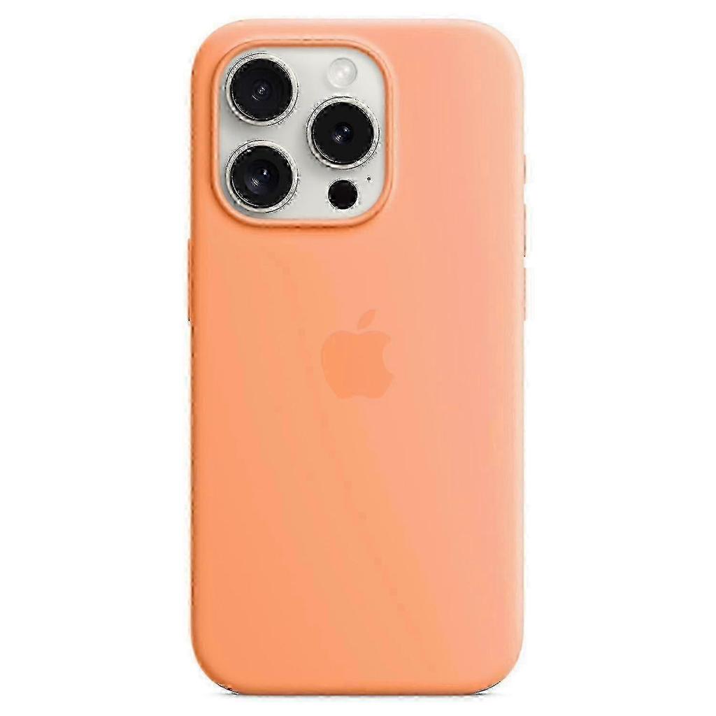 iPhone 15 Pro Max Orange Case - Magnetic Silicone Design with MagSafe