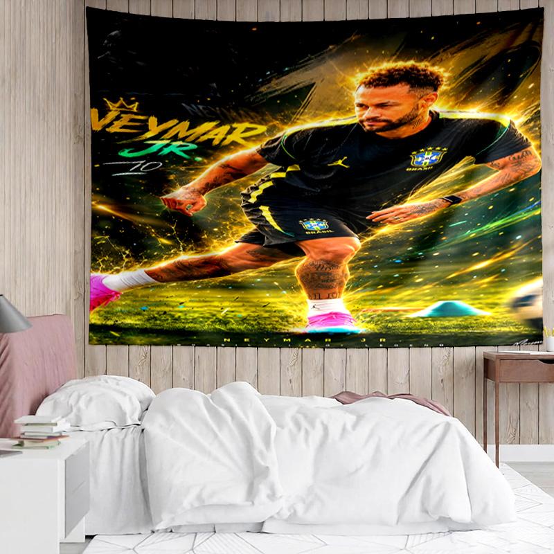 Neymar's Iconic Pose Tapestry, Unique Design Tapestry, Suitable for Bedroom,Livingroom, Playroom,Heartwarming Fan Holiday Gifts