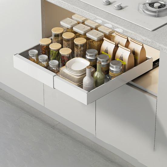 Расширяемый ящик для хранения вещей, самоклеящийся, съемный, без сверления, прочный, с гладкими направляющими, выдвижной шкаф-органайзер, контейнер для специй и приправ, маленький