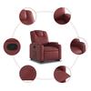 Recliner Chair with Rising Function Burgundy Artificial Leather