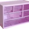 Drawer Desktop Storage Box Large Capacity 6 Compartments Clear Visible Cosmetic Stationary Hair Accessories Jewelry Storage Organizer Container