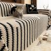 Vintage Luxury Sofa Towel Mat Thicken Plush Non-slip All-inclusive Corner Seat Cover Winter Warm Couch Cushion for Living Room