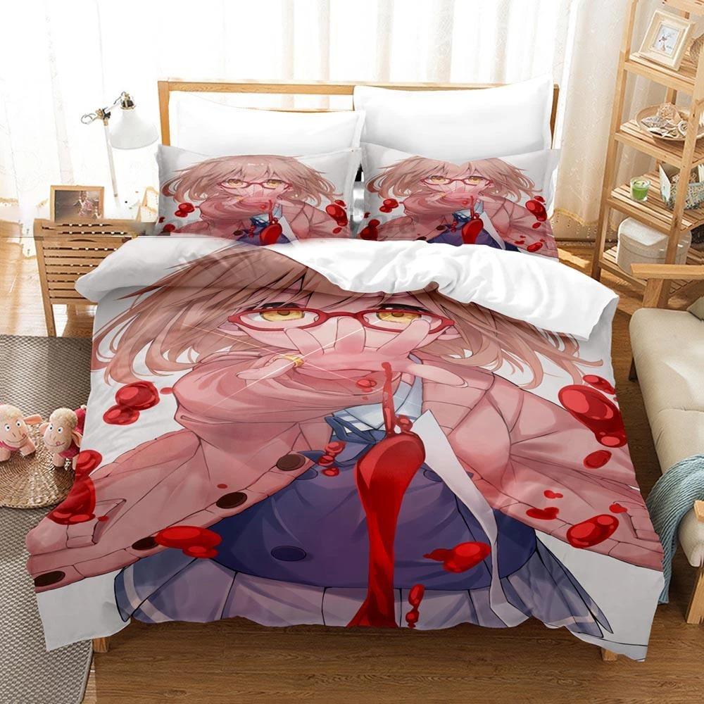 Аниме Beyond the Bound Mirai Kuriyama Комплект постельного белья для мальчиков и девочек Twin Queen Size Пододеяльник для детей и взрослых Домашний текстиль
