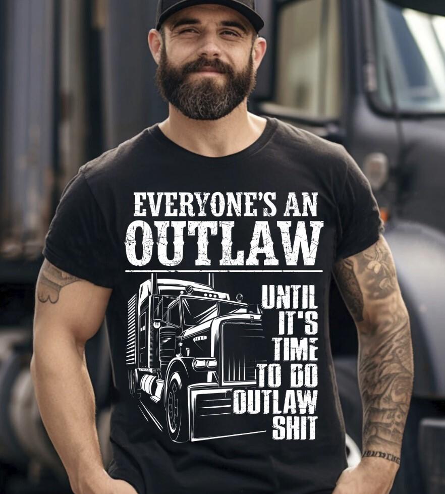 Trucker Outlaw Cabover Left Chest Tee T-Shirt, S - 5XL, Gildan5000 Unisex T-Shirt