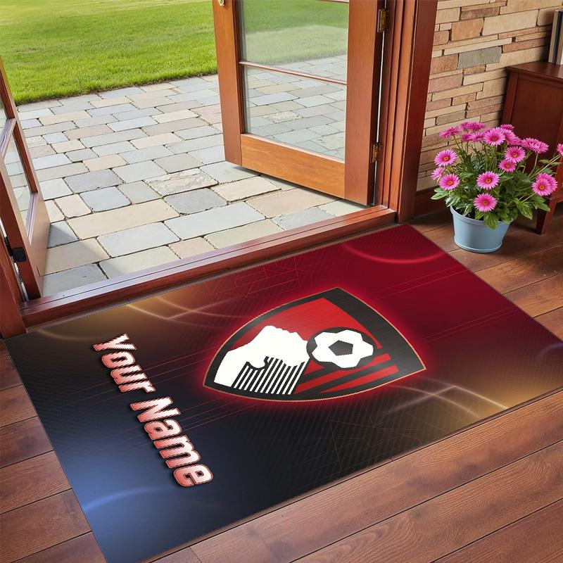 Crystal Velvet Rug Custom Name Text, Soft Non Slip Floor Mat Home DecorBournemouth Football