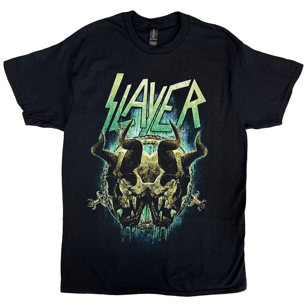 Футболка Slayer Daemonic Twin Логотип группы новая Официальная Мужская Черная