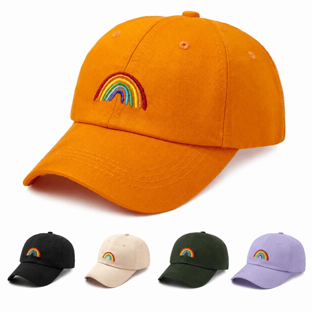 Soft Rainbow Embroidery Baseball Cap Adjustable Casual Streetwear Cap Dad Hat Outdoor Travel
