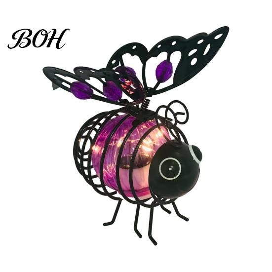 Energy Efficient Solar Lighting Powered Hanging Bee Lights, Metal Bouncy Spring Ornaments, Decorative Lights IP65 Waterproof Fairy for Outdoor