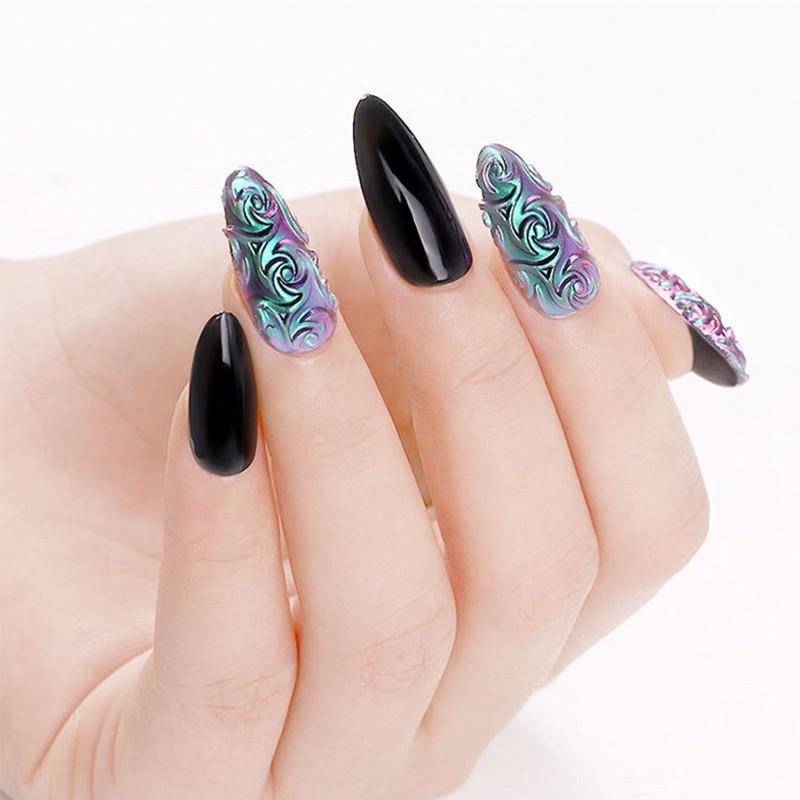 Пластины для штамповки ногтей, геометрические силиконовые инструменты для дизайна ногтей, инструменты для изображения растений, трафареты для ногтей