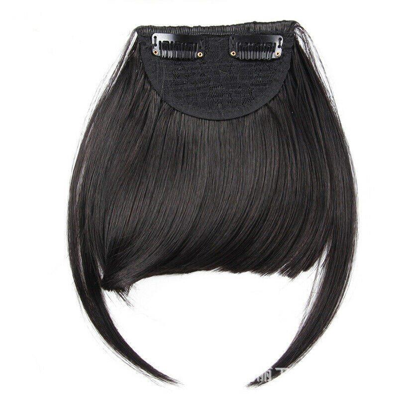 Цельный НАСТОЯЩИЙ натуральный зажим для наращивания волос с бахромой и челкой, толщиной как человек