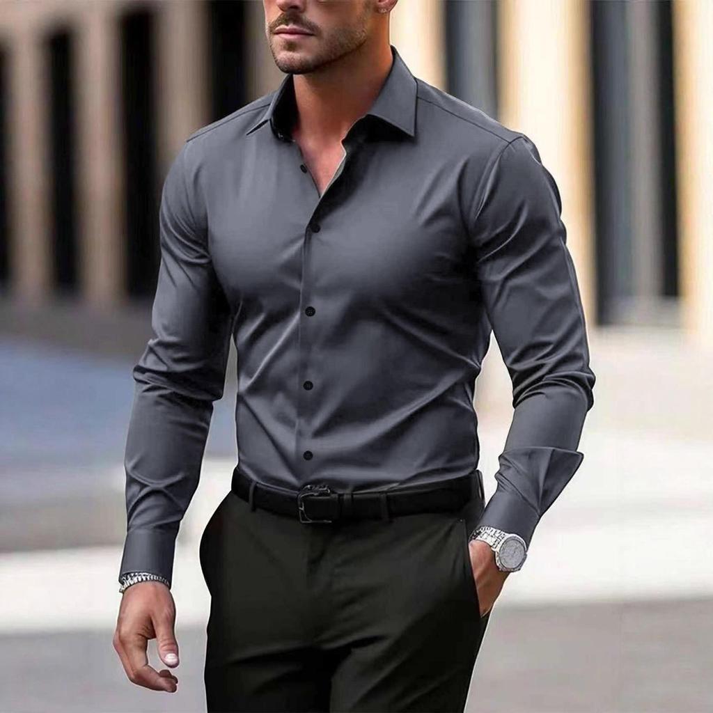 Professional Slim Fit Plus Size Workwear: Long Sleeve White & Short Sleeve Black Shirts