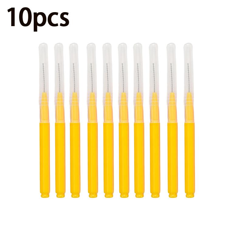 10 Piece Set Interdental Brushes for Tooth Gap Cleaning with Mascara Brushes for Multi Purpose Use in Beauty and Oral Health