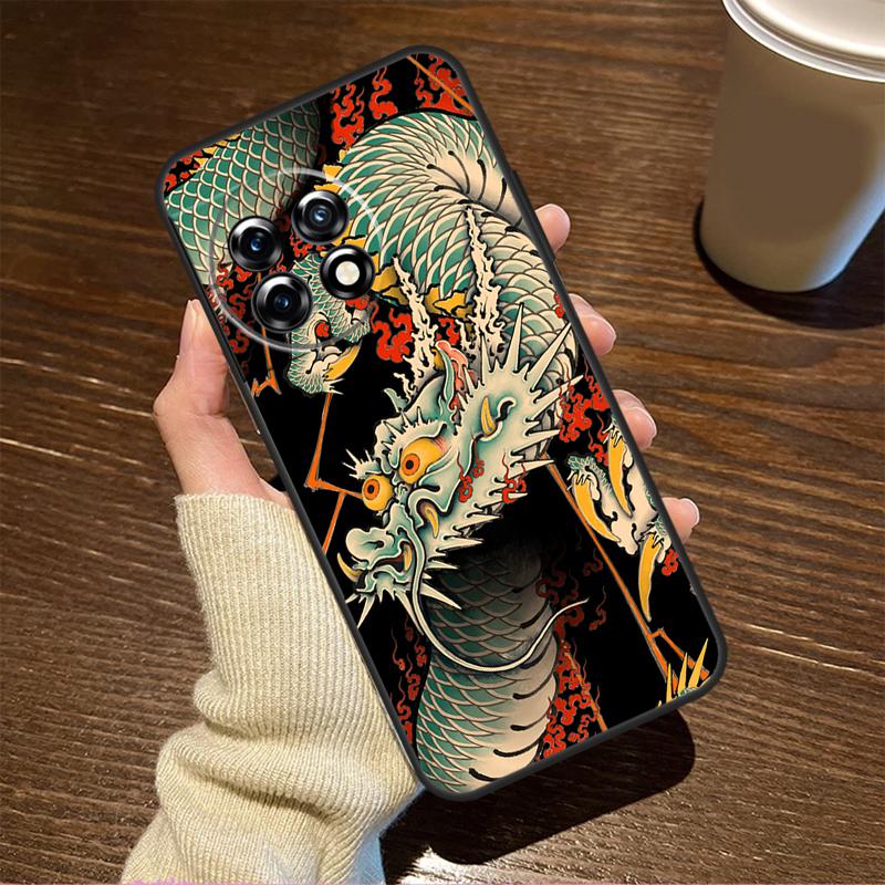 Чехол в китайском стиле с журавлем и драконом для OnePlus 15 13 12 11 15R 13R 12R 8T 10T 13T Для OnePlus Nord 5 CE 2 3 4 Lite N20 N30