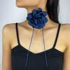 Stylish Rose Blossom Necklace Simulation Flower Neckchain Women Girls Collarbone Chain Eye Catching Choker Accessory