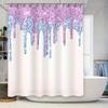 Purple Dripping Glitter Waterproof Shower Curtain Bathroom Decor Custom Size Printed Fabric Water Resistant Home Accessories Whi