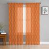 Orange Long Wave Pattern Texture Sheer Curtains for Kids Bedroom Living Room Voile Window Curtains Tulle Drapes