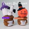 New Positive Energy Ghost Pot Hug Pocket Mini Handmade Plush Wool Knitting Doll with Card Funny Christams Gift Home Room Decorat