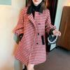 Elegant and Warm Woolen Coat for Women with Belt Design