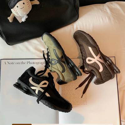 Виноградная мать с тем же увеличением высоты на 4,5 см, модные лоскутные ретро кроссовки на шнуровке с перекошенной головой, женская спортивная обувь для повседневной моральной подготовки