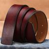 Replacement Craft DIY Genuine Leather Belt 3.3/3.8cm with Hole Classic Waistband No Buckle Girdle