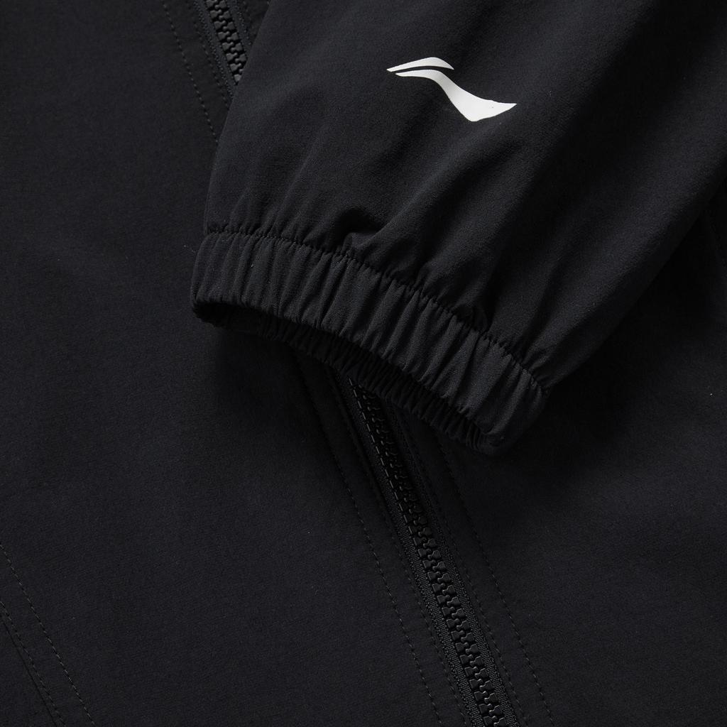 Li-Ning Ruffled Water-Resistant Hooded Loose Cycling Camping Windproof Warm Outdoor Casual Short Jacket Women Jackets Black AFDU942-2