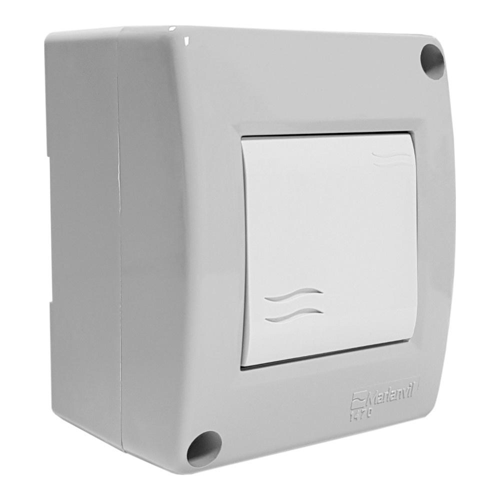 Wall Light Switch in Housing IP40 Gray Single
