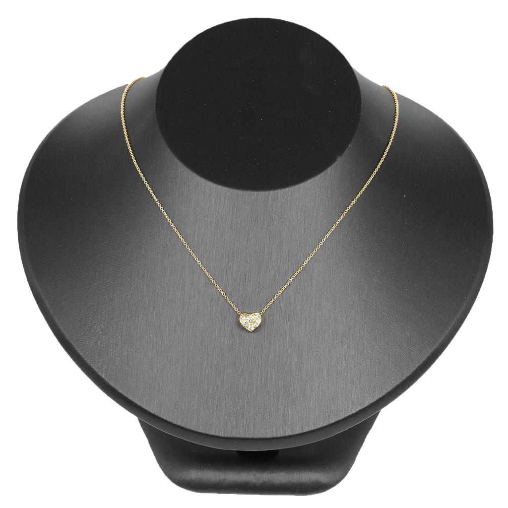 TIFFANY&Co. Pave heart Necklace K18 yellow gold 2.6g Women Used
