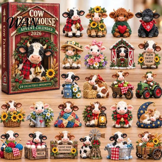 Animal Theme Party Supplies 2026 Advent Calendar, 24-Day Acrylic 2D Ornament Set with Educational Christmas Gift Cute Figures, Tree Hanging Decor, for