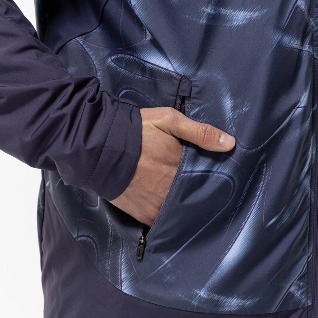 Mizuno Куртка тренировочная Breath Thermo Warmer, легкая, темно-синяя, материал с теплогенерацией, 32MEC541, мужская,