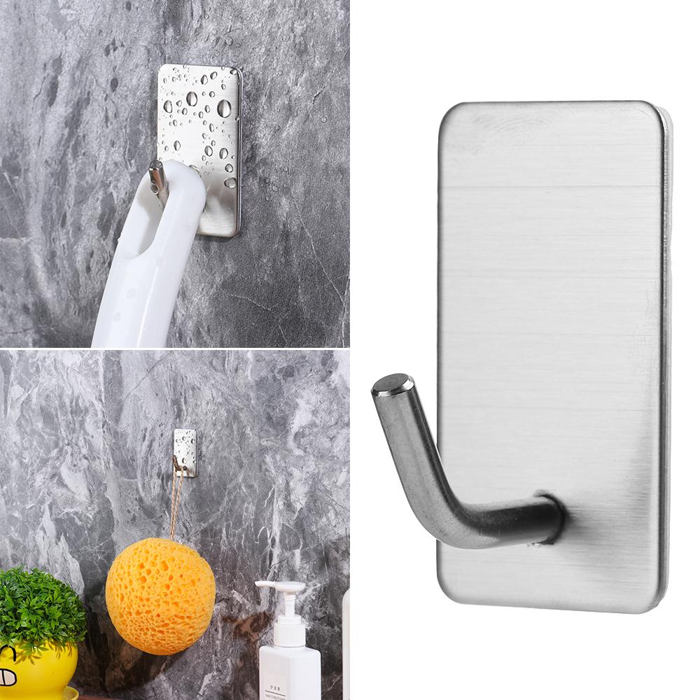 Нержавеющая самоклеящаяся настенная вешалка-крючок без сверления для хранения, аксессуары для ванной комнаты, держатель для полотенец