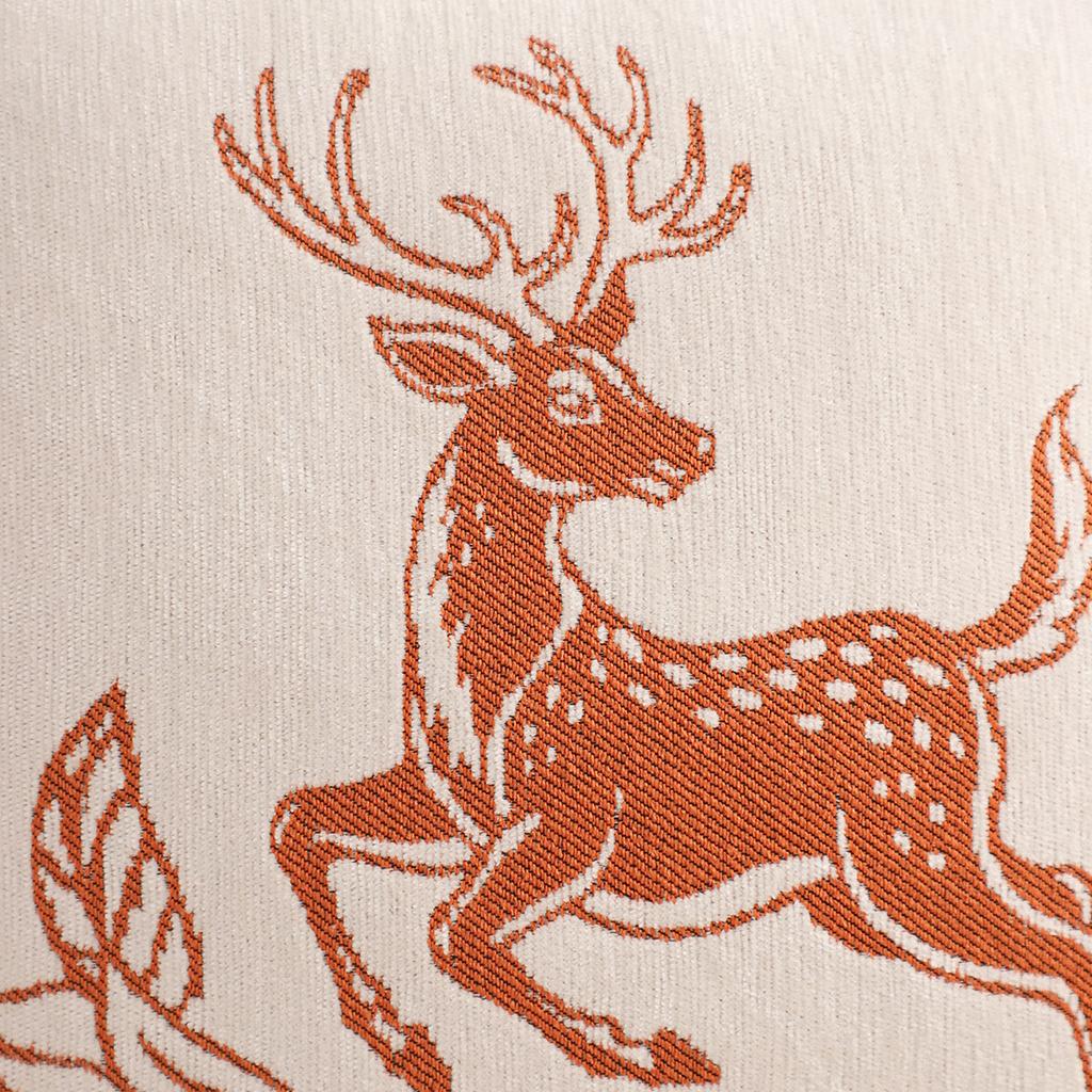 Jacquard Knitted Chenille Deer Design Embroidery Throw Pillow Cover American Square Christmas Winter Farmhouse Home Hotel 18*18