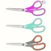 8" All Purpose Scissors Bulk 3-Pack, Ultra Sharp 2.5mm Thick Blade Shears Comfort-Grip Scissors for Office Desk Accessories Sewing Fabric