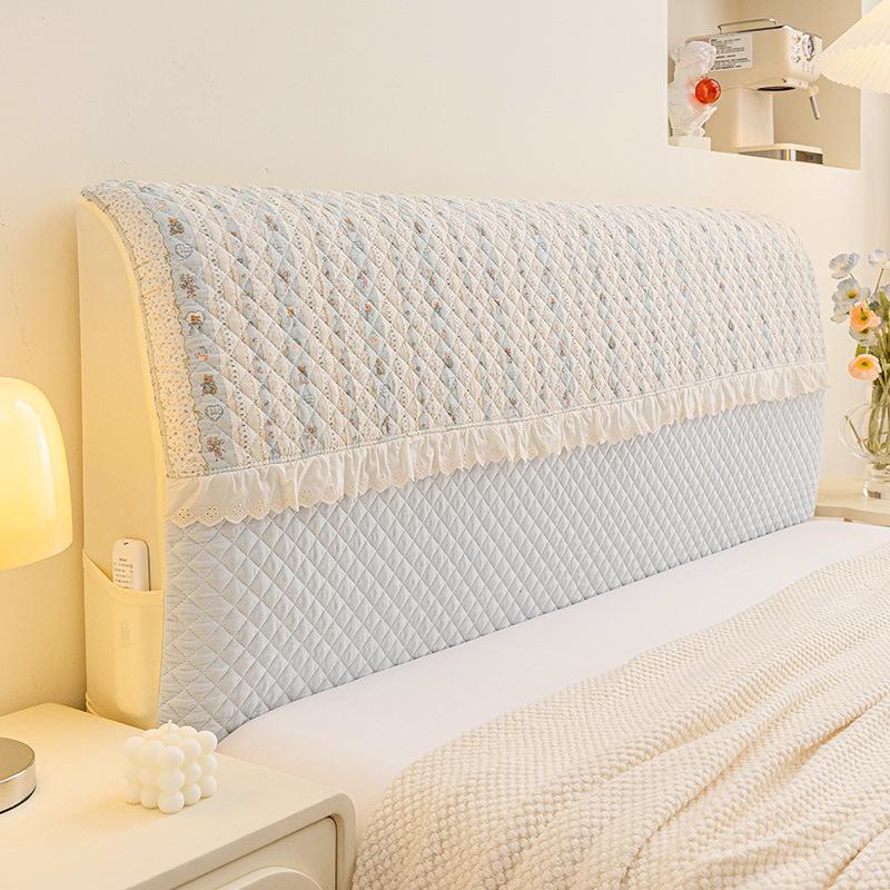 1PC INS Cream Style Full Coverage Headboard Cover Anti-cat Scratch Anti-pilling Dustproof Elastic Soft Bag for Home All Season