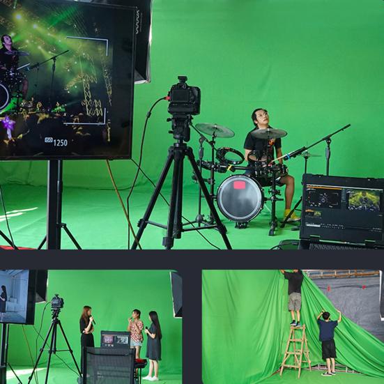Green Screen Backdrop Double Thickness Non-fading Soft Opaque Washable Short Video Props Vertical