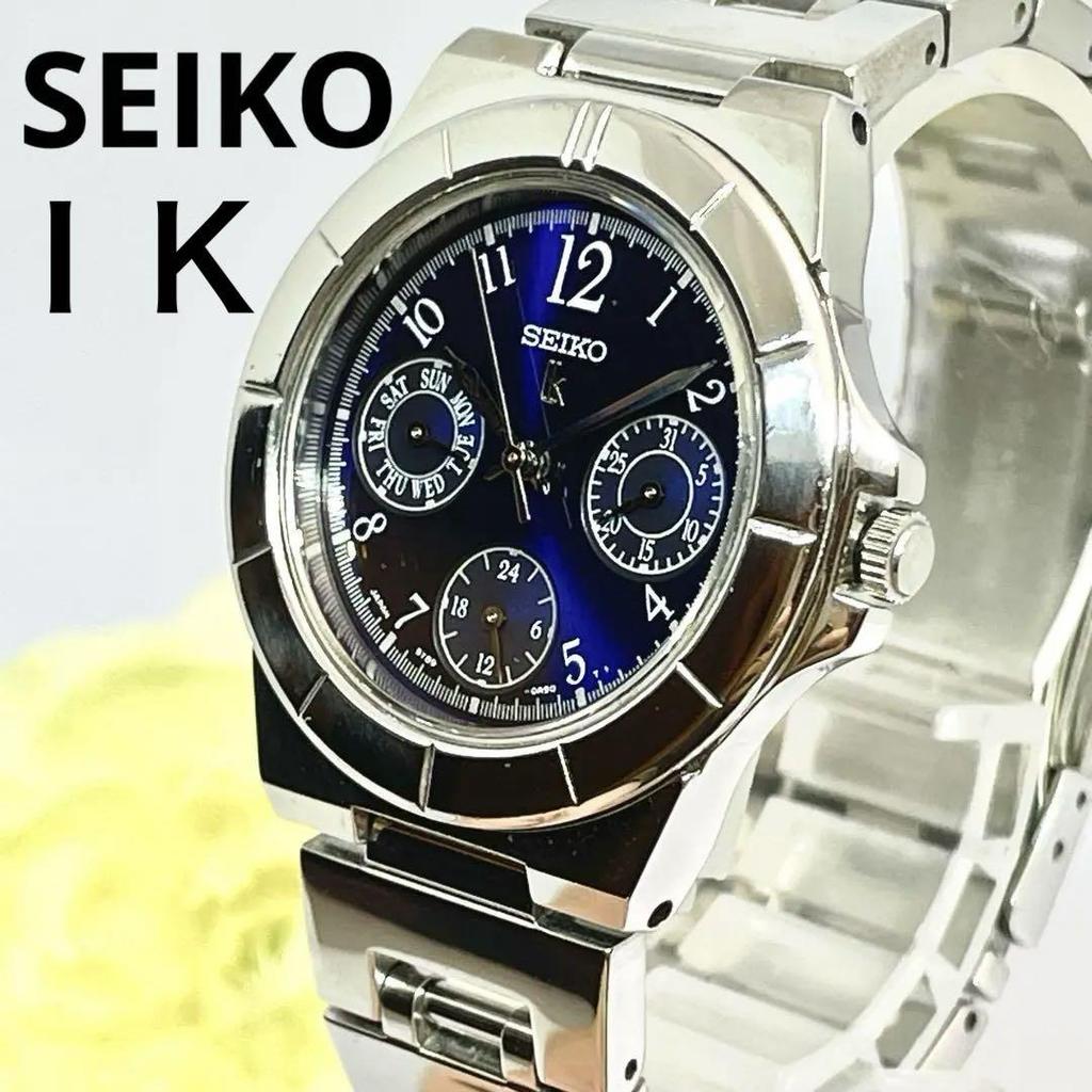 [USED] 31 SEIKO Lucia Women's Day Date Watch with Blue Dial and Silver Accents