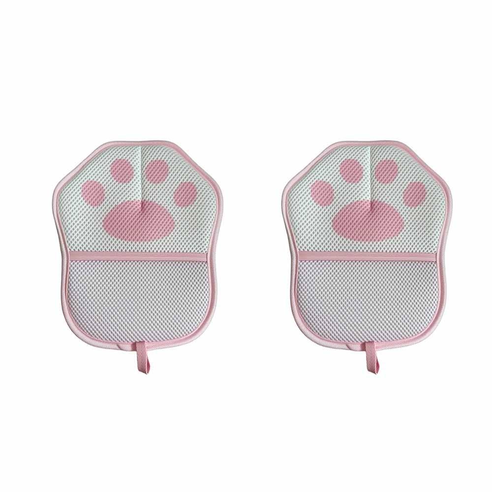 2Pcs Electrostatic Adsorption Pet Hair Remover Cat Paw Cute Electrostatic Gloves Self Cleaning Double-sided Pet Grooming Glove