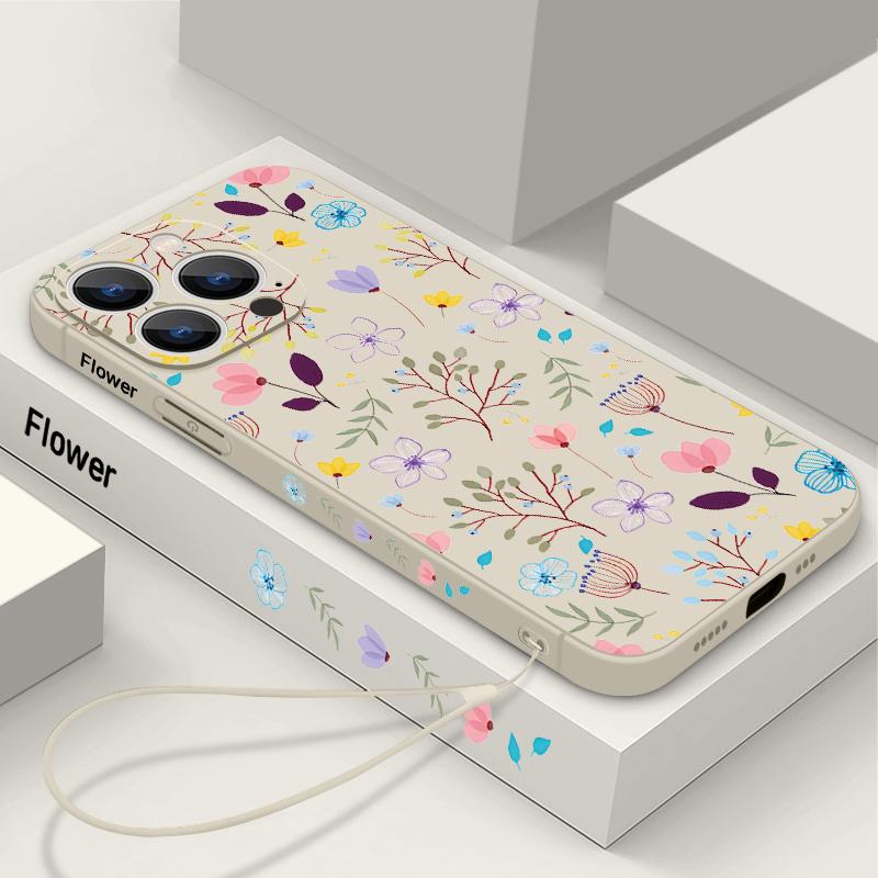 Чехол для телефона с цветочным принтом для iPhone 17e 17 16 15 14 13 12 Pro Max 11 16e Air Магнитный для Magsafe Беспроводная зарядка Чехол
