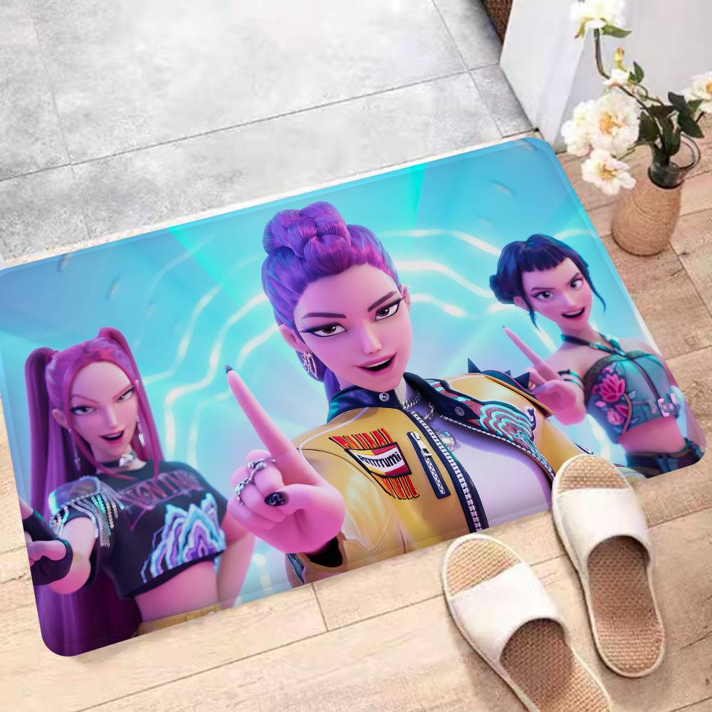 Анимация K-pop D-демон Охотники Дверной коврик Стирающийся Нескользящий Коврик для зоны дивана и кресел в гостиной Кухонный придверный коврик Ковер