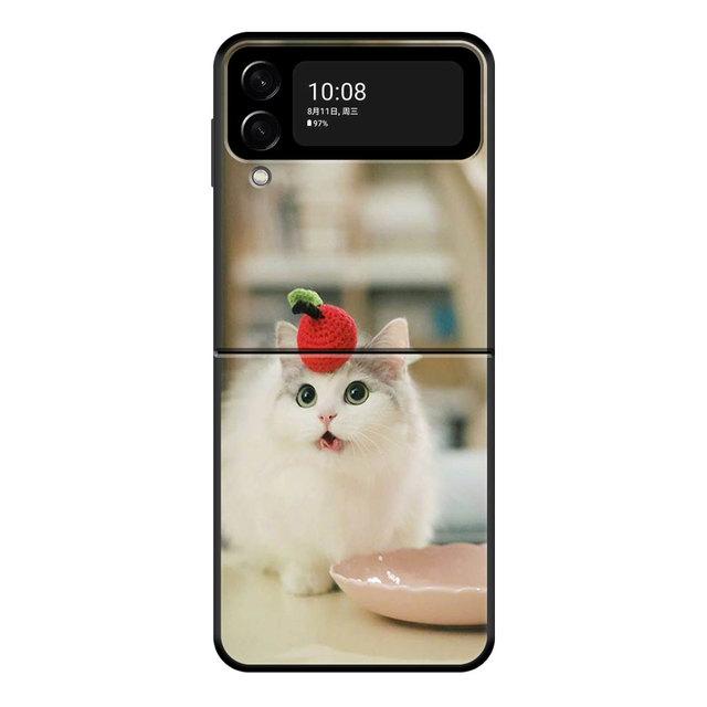 Жесткий чехол для телефона с милым котом и котенком для Samsung Zflip3 Zflip Z Flip3 5g Flip