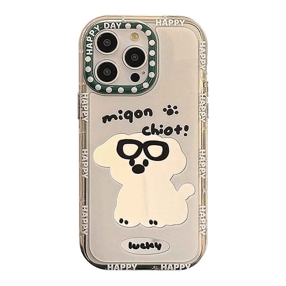 Модный и классный чехол-зеркало в форме собаки для пар, Совместим с IPhone 16, Apple 15, 17 Pro Max, Доступен дропшиппинг, Высококачественный ремешок на запястье